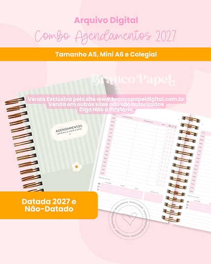 Combo Agendamentos 2027 (1) Combo Agendamentos 2027 (Branco Papel) - Imagem 1