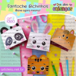 Fantoches Bichinhos Dia das Crianças