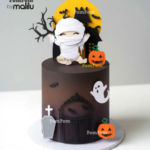 Topo de Bolo Múmia Baby Halloween Mesversário 3D