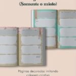 Planner Vintage Verde-Água 2027 e sem data Costura