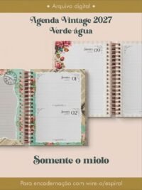 Agenda Vintage Verde-Água 2027 Wire-o
