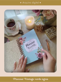 Planner Vintage Verde-Água 2027 e sem data Wire-o - Imagem 2