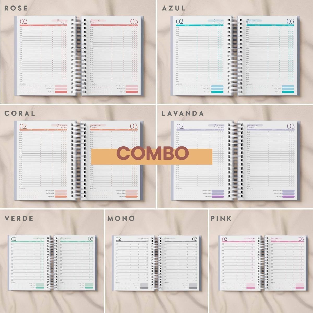 imgi_68_Mockups-datados-Copia-2 Combo Agendamentos 2027 + Perm. Datado + Perm. Não Datado Col. Vagalume (Amarantto) - Imagem 1